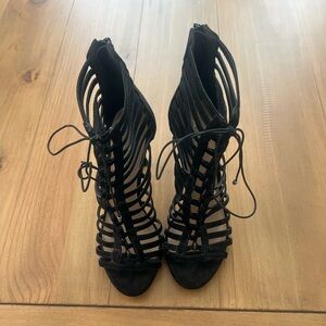Aldo black suede heels